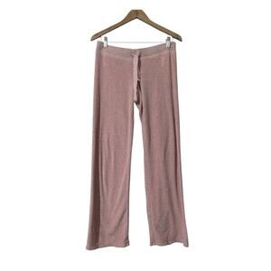 Juicy Couture Dusty Rose Velour Track Pants with Drawstring